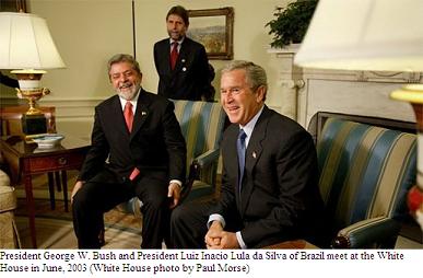 Pres. Bush and Luiz Inacio Lula da Silva