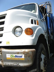 Truck running on biodiesel