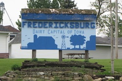 welcome_sign_fredericksburg_iowa photo from http://iowabackroads.com