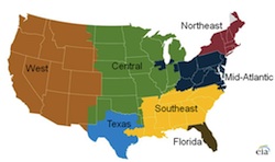 Regional Electricity Use map