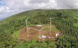 Ariel view of Samoa's first wind farm