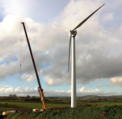 Harworth Estates' installation of a 500KW wind turbine at the former Arkwright surface mine, close to the village of Duckmanton. The site forms part of the former Arkwright open cast mining operation, which has been reclaimed and restored to agricultural land.