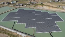 1.7MW floating solar power plant at Nishihira Pond 1