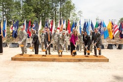 Leaders from Georgia Power, the Georgia Public Service Commission, the U.S. Army, the U.S. Army Office of Energy Initiatives and the General Services Administration break ground on the Georgia 3x30 solar project at Fort Gordon near Augusta, Ga. (PRNewsFoto/Georgia Power)
