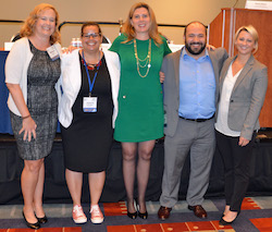 BioEnergy 2015 communication panaelists. From left to right: Melissa Savage, Senior Program Director with the National Association of State Energy Officials; Joanna Schroeder, Editor, DomesticFuel.com;Wendy Rosen, Leader, Global Public Affairs for DuPont Industrial Biosciences; Aaron Wells, Communications Consultant for Fuels America; and Emily York, Vice President of Communications for Abengoa.