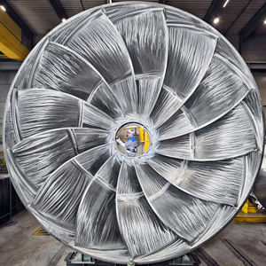 Francis-Turbine for the hydro power plant Bratsk, Siberia. Awarded picture of the year and product image of the year at the German "PR Bild Award 2014".