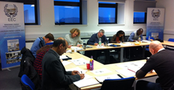 Delegates taking the exam for the Galileo Master Certificate
