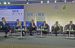 From left to right: Nick Nuttall (Moderator), UNFCC; Jean-Marc Ollagnier, CEO, Accenture Resources; Steve Howard, CSO, IKEA; Adnan Z. Amin, Director-General, IRENA; Rachel Kyte, incoming CEO, SE4All; Khaled Fahmy, Minister of Environment, Egypt, Chair of AMCEN